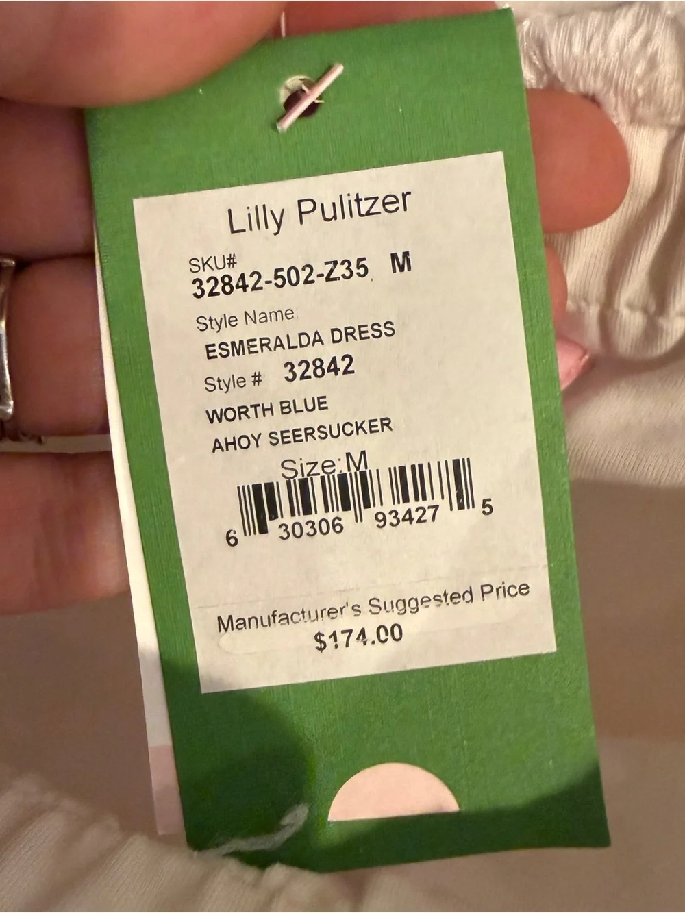 Lilly Pulitzer Esmerelda Worth Blue Ahoy Seersucker Strapless Dress NWT - Picture 4 of 6